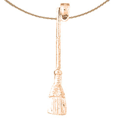 3D-Besenanhänger aus 10 Karat, 14 Karat oder 18 Karat Gold