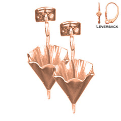 14K or 18K Gold 3D Umbrella Earrings