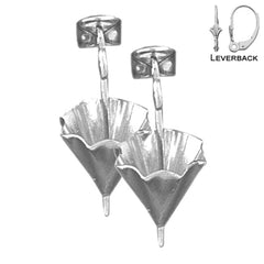 14K or 18K Gold 3D Umbrella Earrings