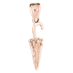 14K or 18K Gold 3D Umbrella Pendant