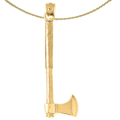 10K, 14K or 18K Gold 3D Ax Pendant