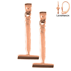 14K or 18K Gold Pick Ax Earrings