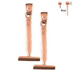 14K or 18K Gold Pick Ax Earrings