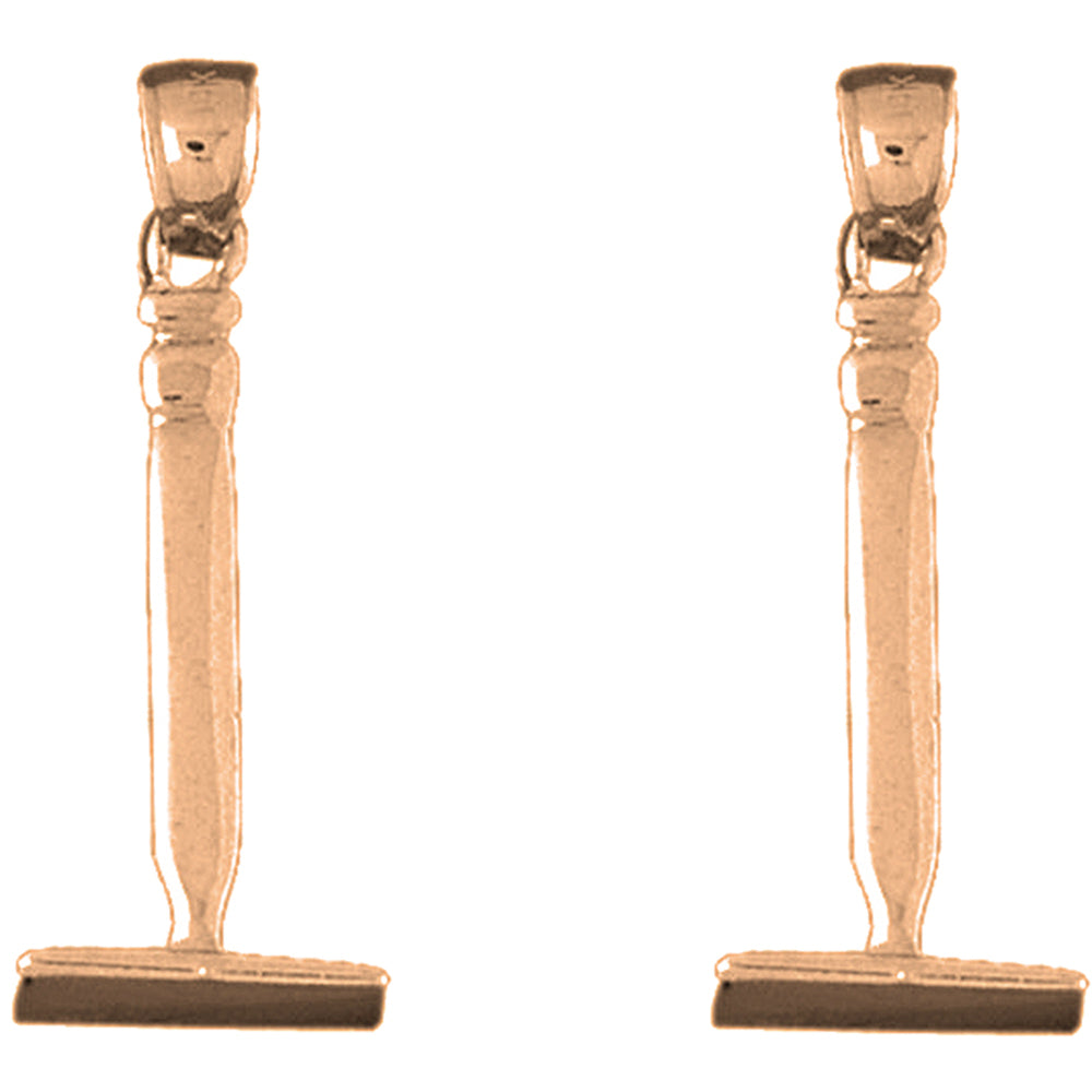 14K or 18K Gold 33mm Pick Ax Earrings