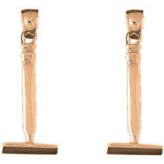 14K or 18K Gold 33mm Pick Ax Earrings