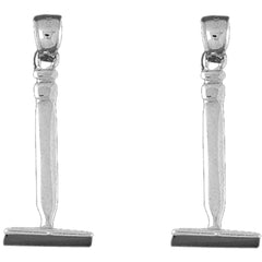 Sterling Silver 33mm Pick Ax Earrings