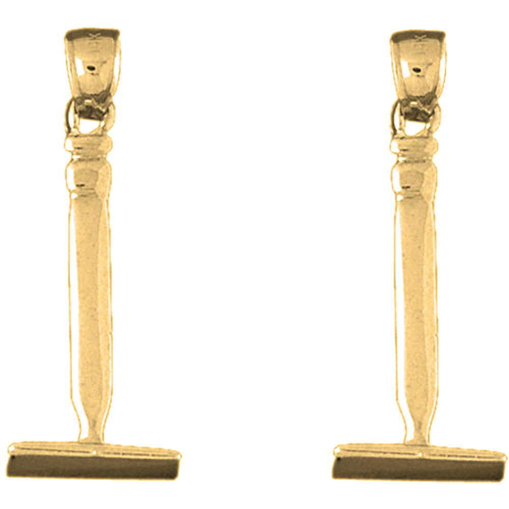 14K or 18K Gold 33mm Pick Ax Earrings