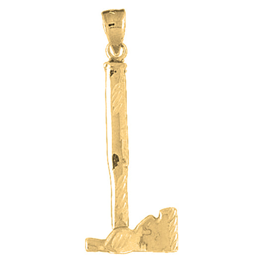 10K, 14K or 18K Gold Ax Pendant