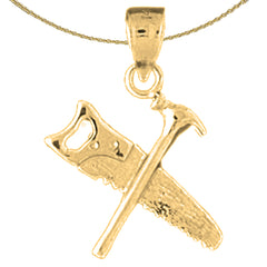 14K or 18K Gold Saw And Hammer Pendant