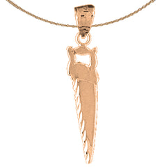 14K or 18K Gold Saw Pendant