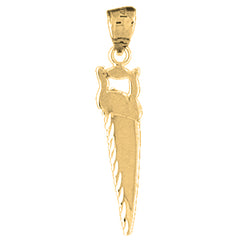 14K or 18K Gold Saw Pendant