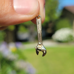 14K or 18K Gold Adjustable Wrench Pendant