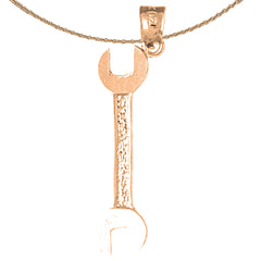 14K or 18K Gold Wrench Pendant