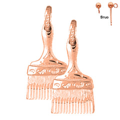 14K or 18K Gold Paint Brush Earrings