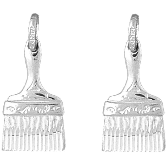 Sterling Silver 27mm Paint Brush Earrings