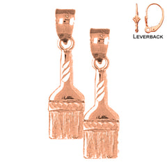 14K or 18K Gold Paint Brush Earrings