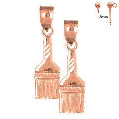 14K or 18K Gold Paint Brush Earrings