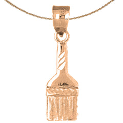 14K or 18K Gold Paint Brush Pendant