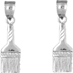 14K or 18K Gold 23mm Paint Brush Earrings