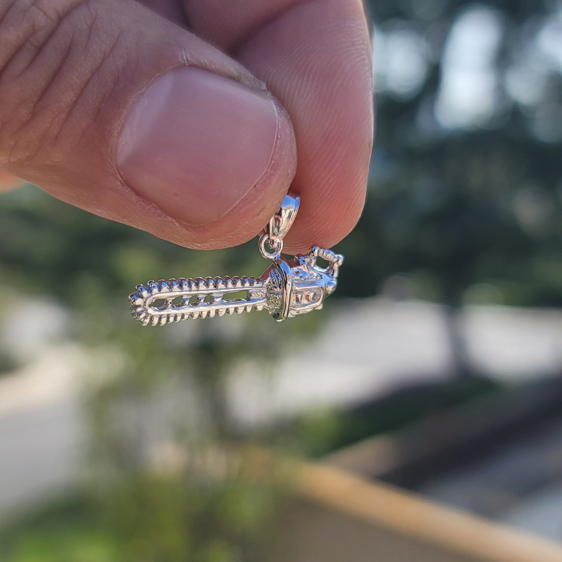 14K or 18K Gold Chain Saw Pendant