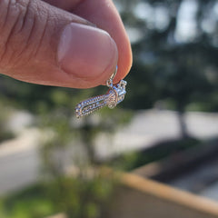 Colgante de sierra de cadena de oro de 14K o 18K