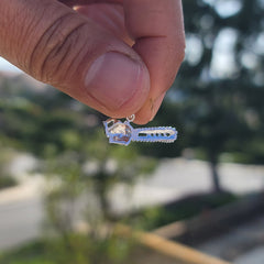 Colgante de sierra de cadena de oro de 14K o 18K