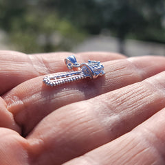 Colgante de sierra de cadena de oro de 14K o 18K