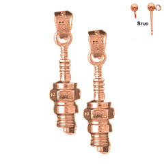 14K or 18K Gold Spark Plug Earrings