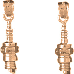 14K or 18K Gold 25mm Spark Plug Earrings