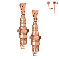 14K or 18K Gold Spark Plug Earrings
