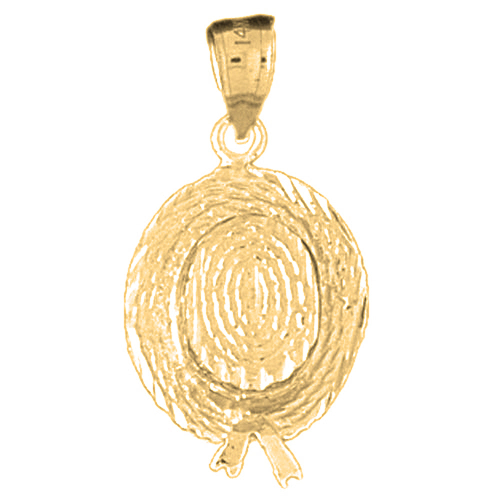 10K, 14K or 18K Gold 3D Hat Pendant