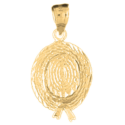 10K, 14K or 18K Gold 3D Hat Pendant