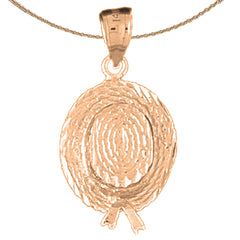 10K, 14K or 18K Gold 3D Hat Pendant