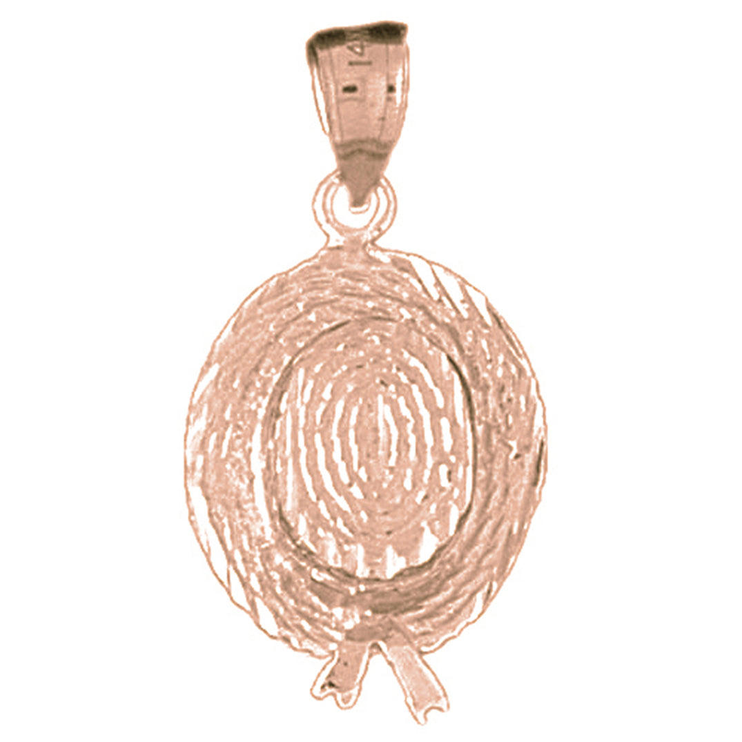 10K, 14K or 18K Gold 3D Hat Pendant
