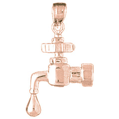 14K or 18K Gold Faucet Pendant