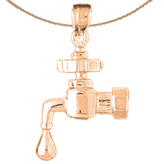 Wasserhahn-Anhänger aus 14 Karat oder 18 Karat Gold