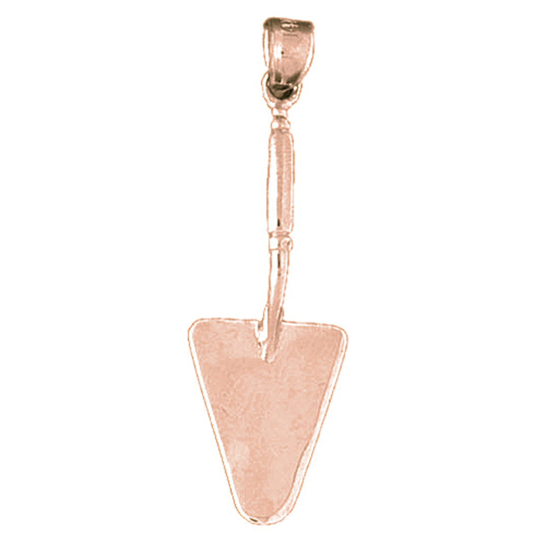 14K or 18K Gold 3D Shovel Pendant