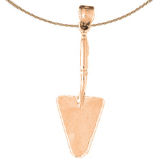 14K or 18K Gold 3D Shovel Pendant