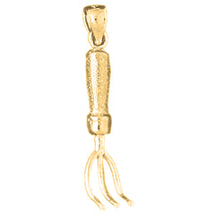 14K or 18K Gold 3D Rake Pendant