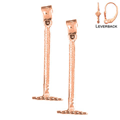 14K or 18K Gold 3D Rake Earrings