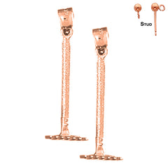 14K or 18K Gold 3D Rake Earrings