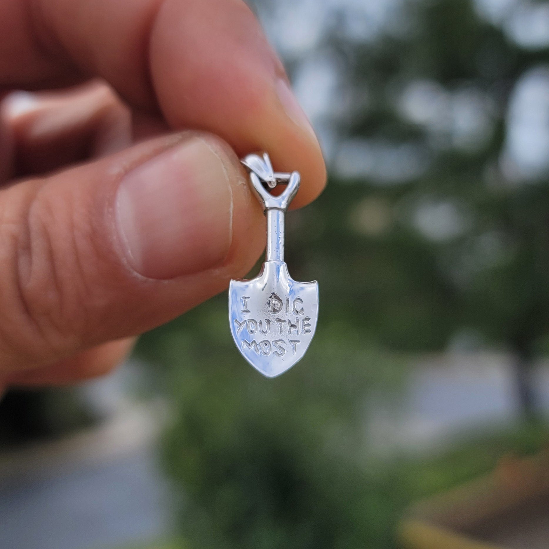 14K or 18K Gold 3D Shovel Pendant