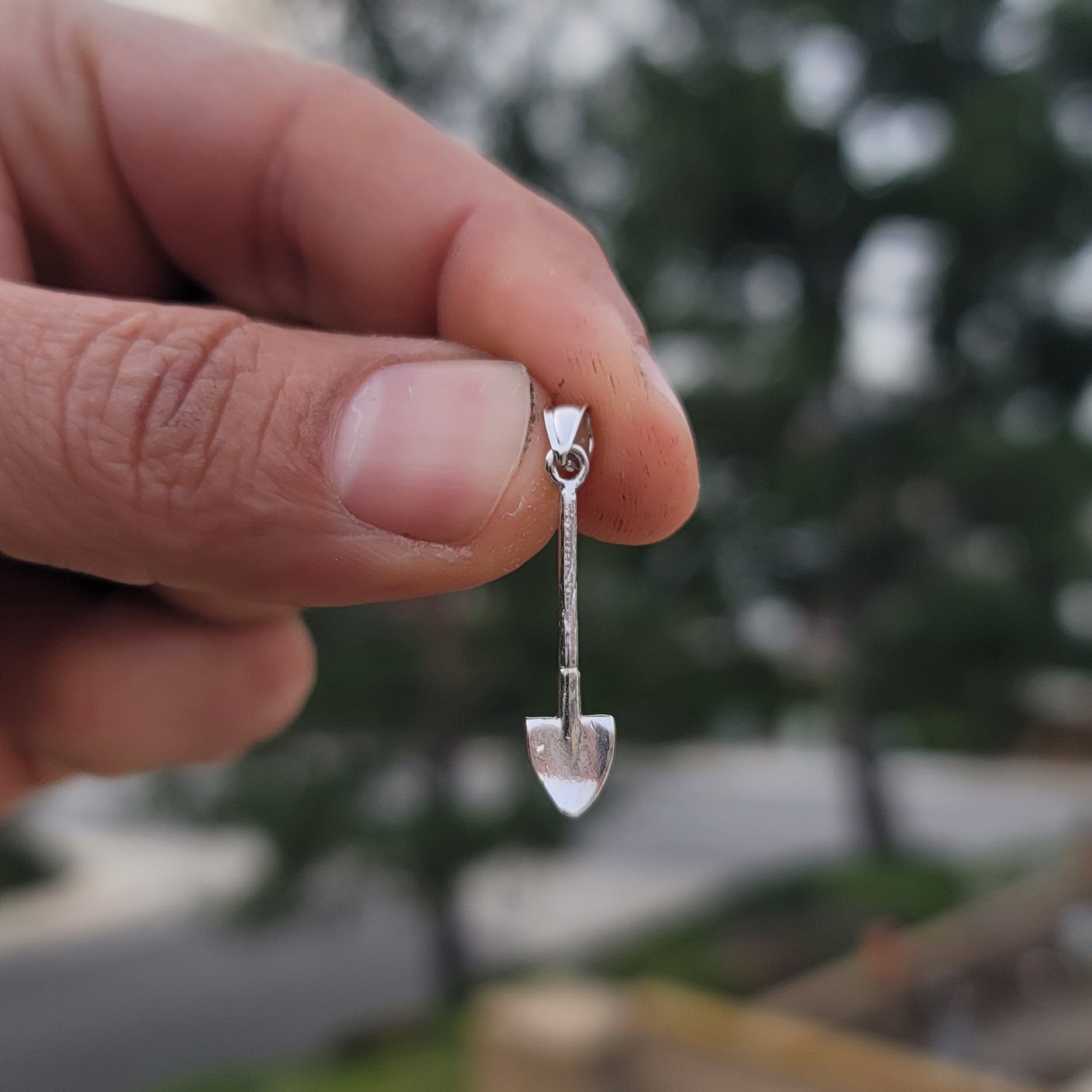 14K or 18K Gold 3D Shovel Pendant