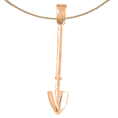 14K or 18K Gold 3D Shovel Pendant