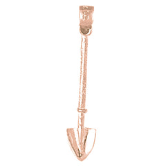 14K or 18K Gold 3D Shovel Pendant