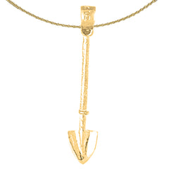 14K or 18K Gold 3D Shovel Pendant