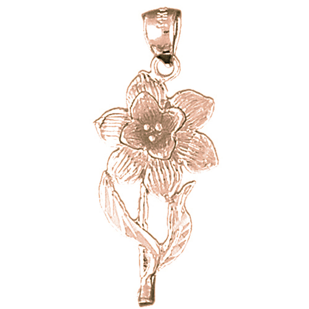 10K, 14K or 18K Gold Daffodil Flower Pendant