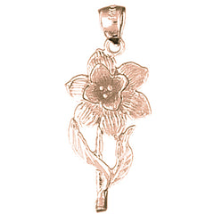 10K, 14K or 18K Gold Daffodil Flower Pendant