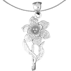 Colgante de flor de narciso de oro de 10K, 14K o 18K