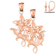 14K or 18K Gold 5 Petal Bluet Flower Earrings